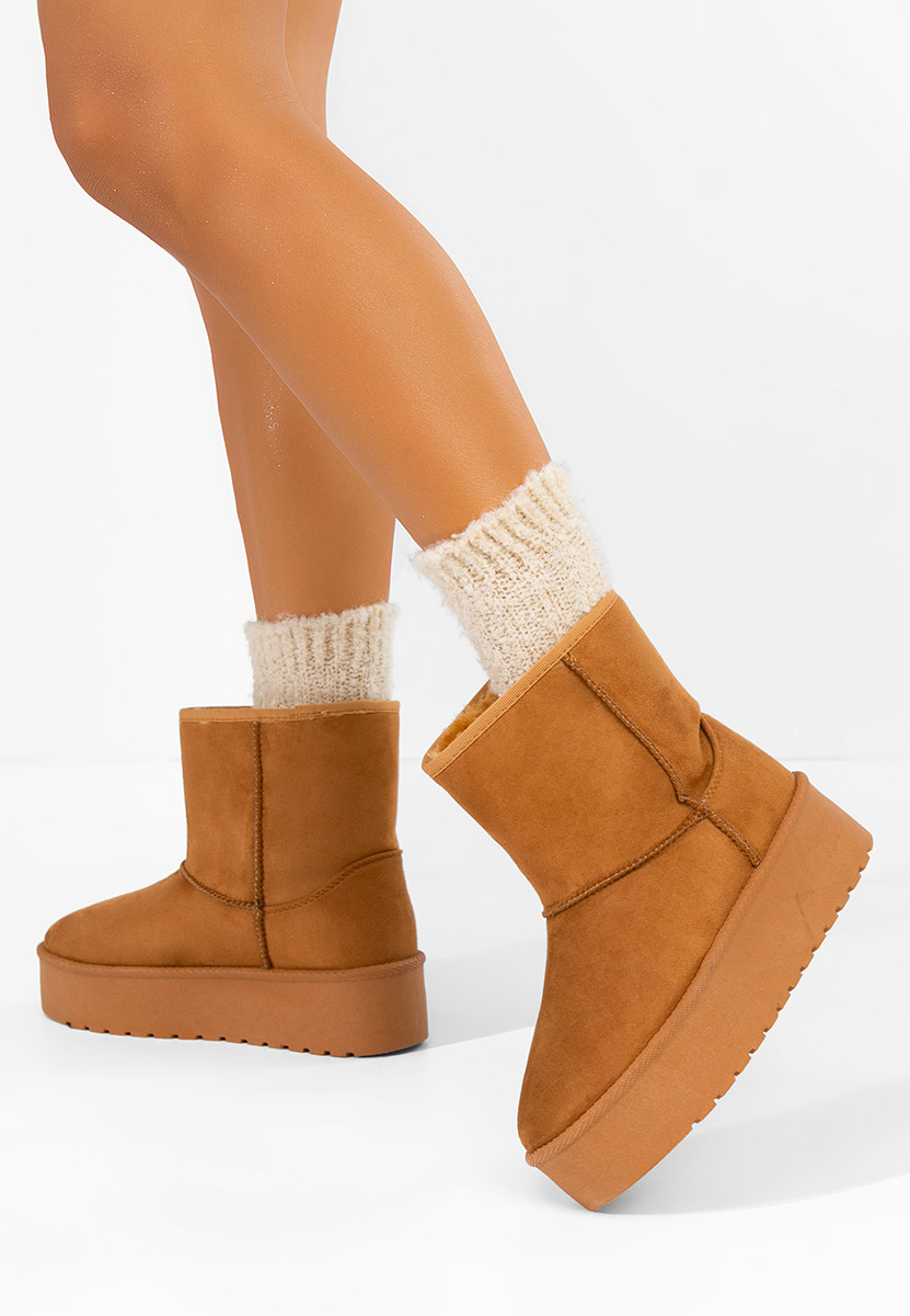 Cizme tip ugg Chrisia camel