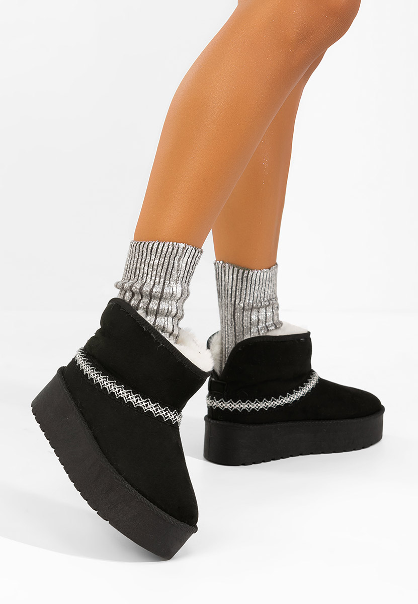 Cizme tip ugg cu platformă Orelis negre