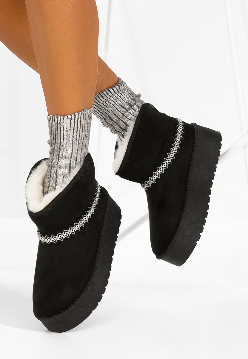 Cizme tip ugg cu platformă Orelis negre