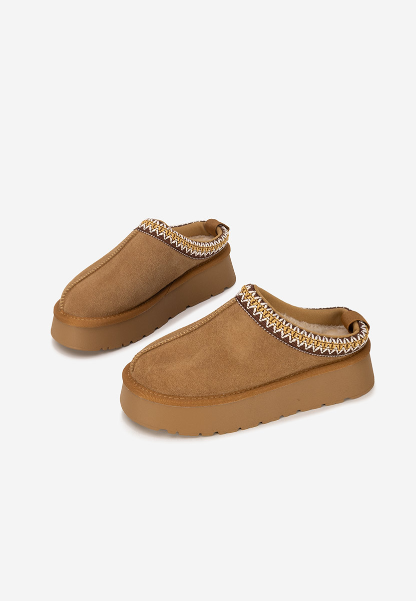 Saboti piele naturala Alorra camel