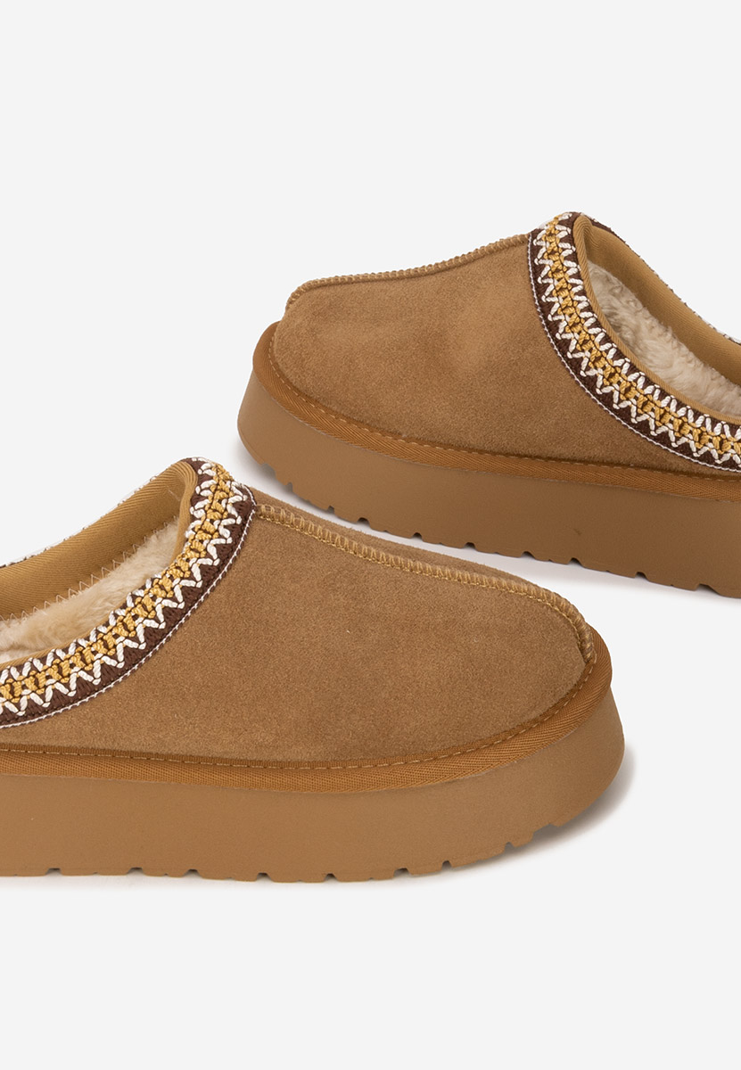 Saboti piele naturala Alorra camel