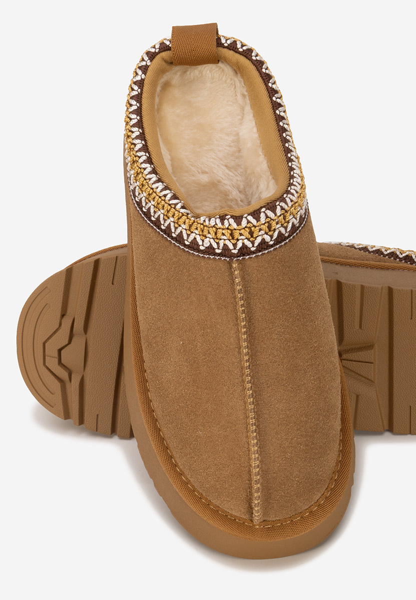Saboti piele naturala Alorra camel