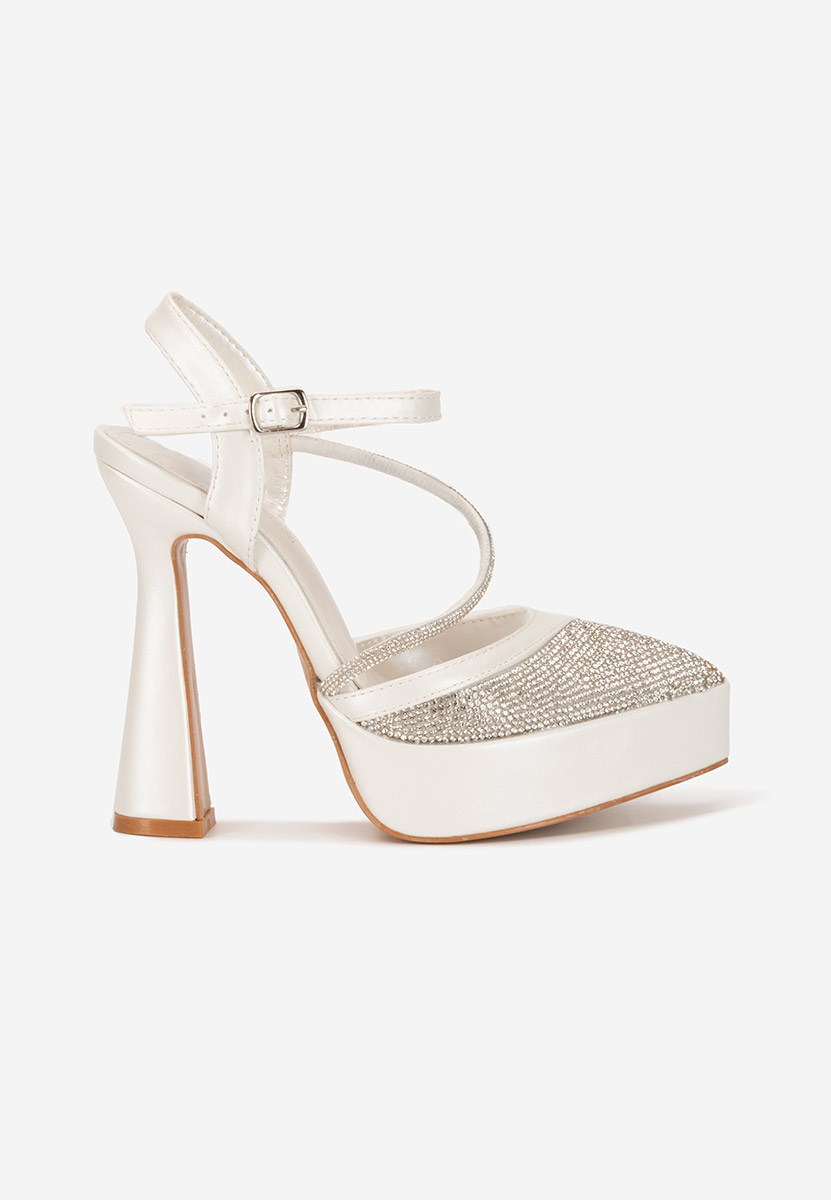 Pantofi slingback Zaremia albi