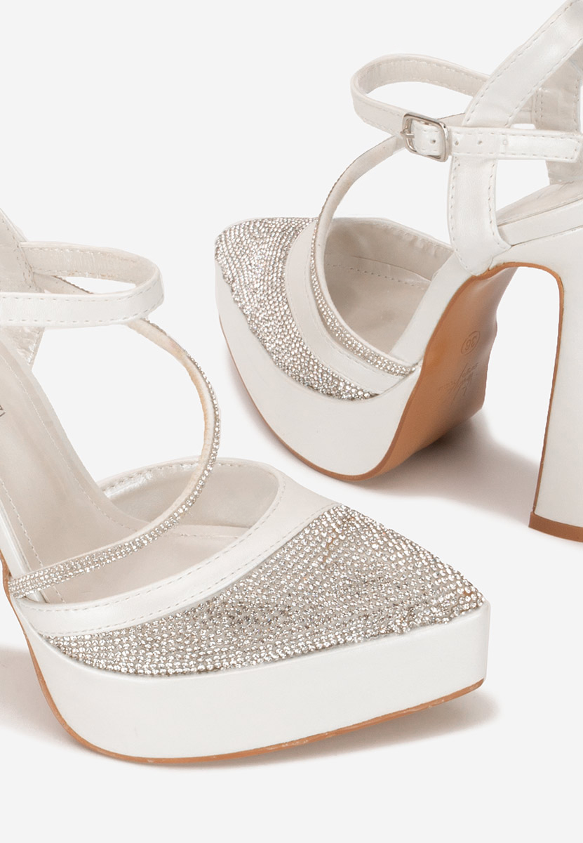 Pantofi slingback Zaremia albi