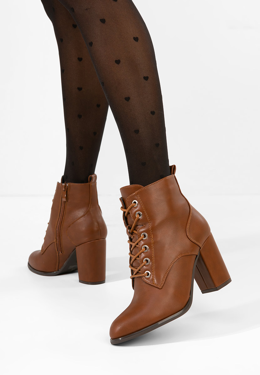 Botine cu toc gros Cerasella camel