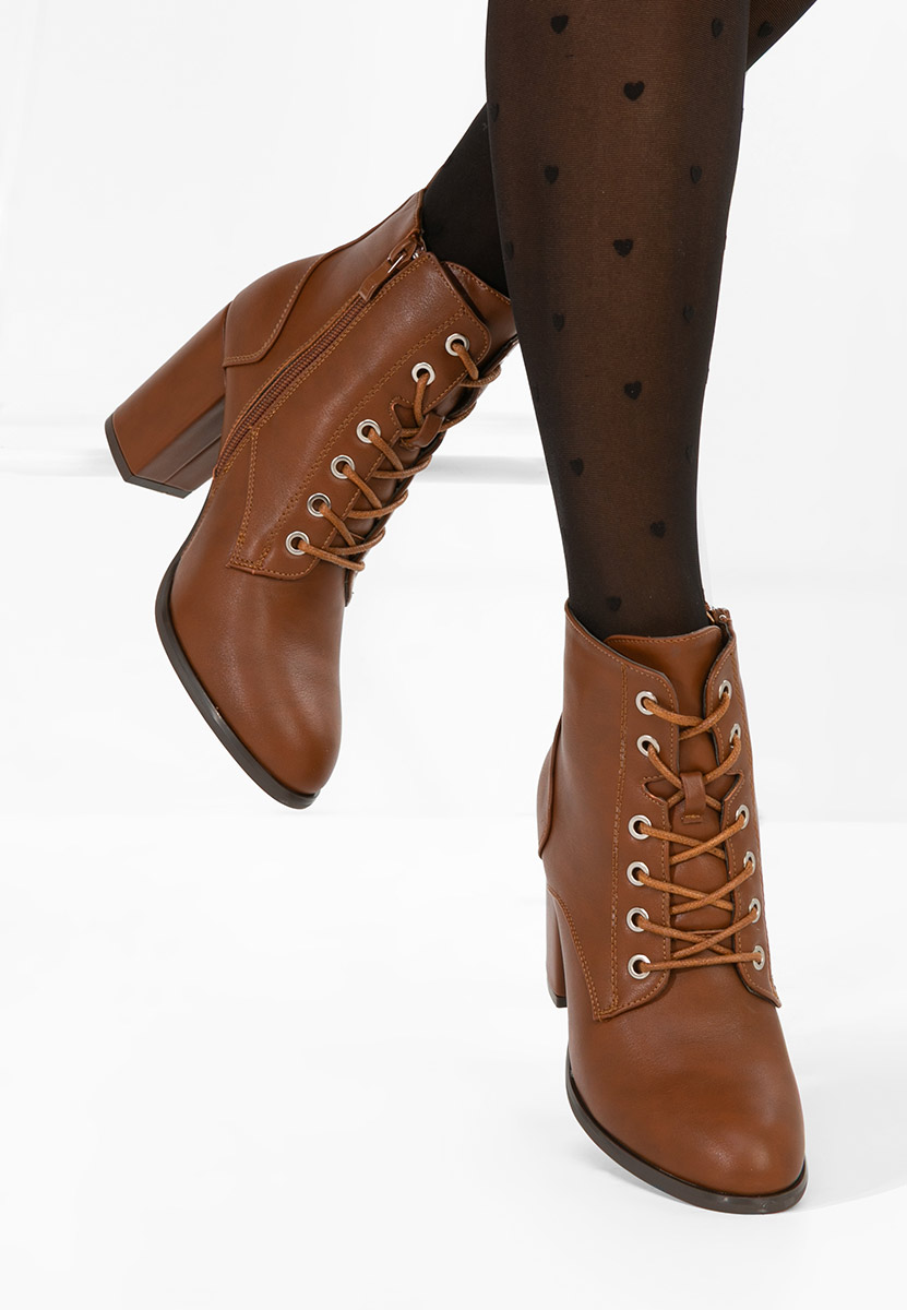 Botine cu toc gros Cerasella camel