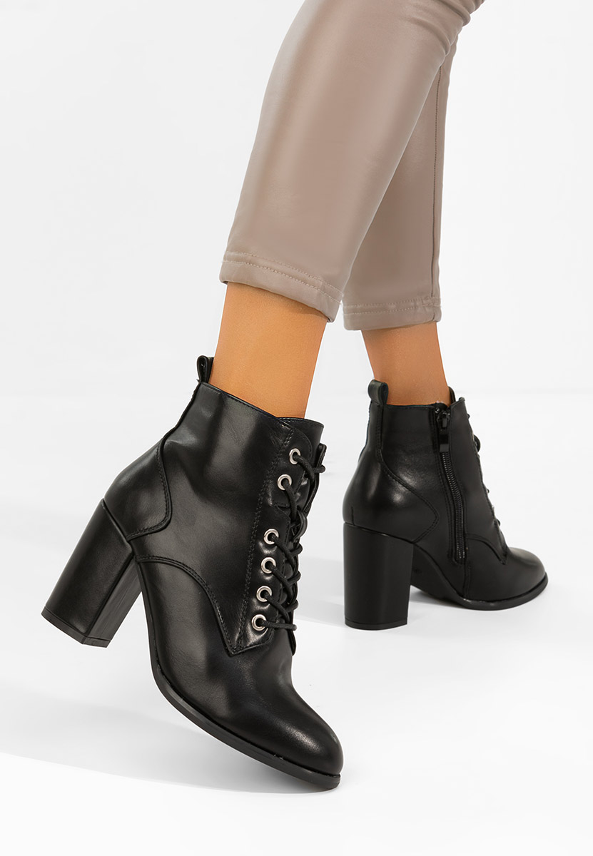 Botine cu toc gros Cerasella negre