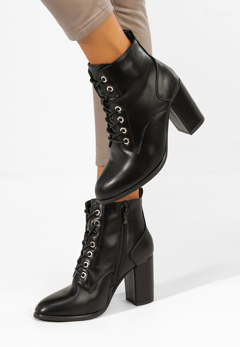 Botine cu toc gros Cerasella negre