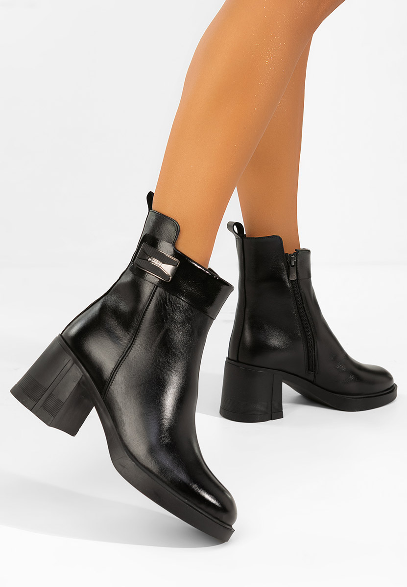 Botine cu toc gros Jonelle negre
