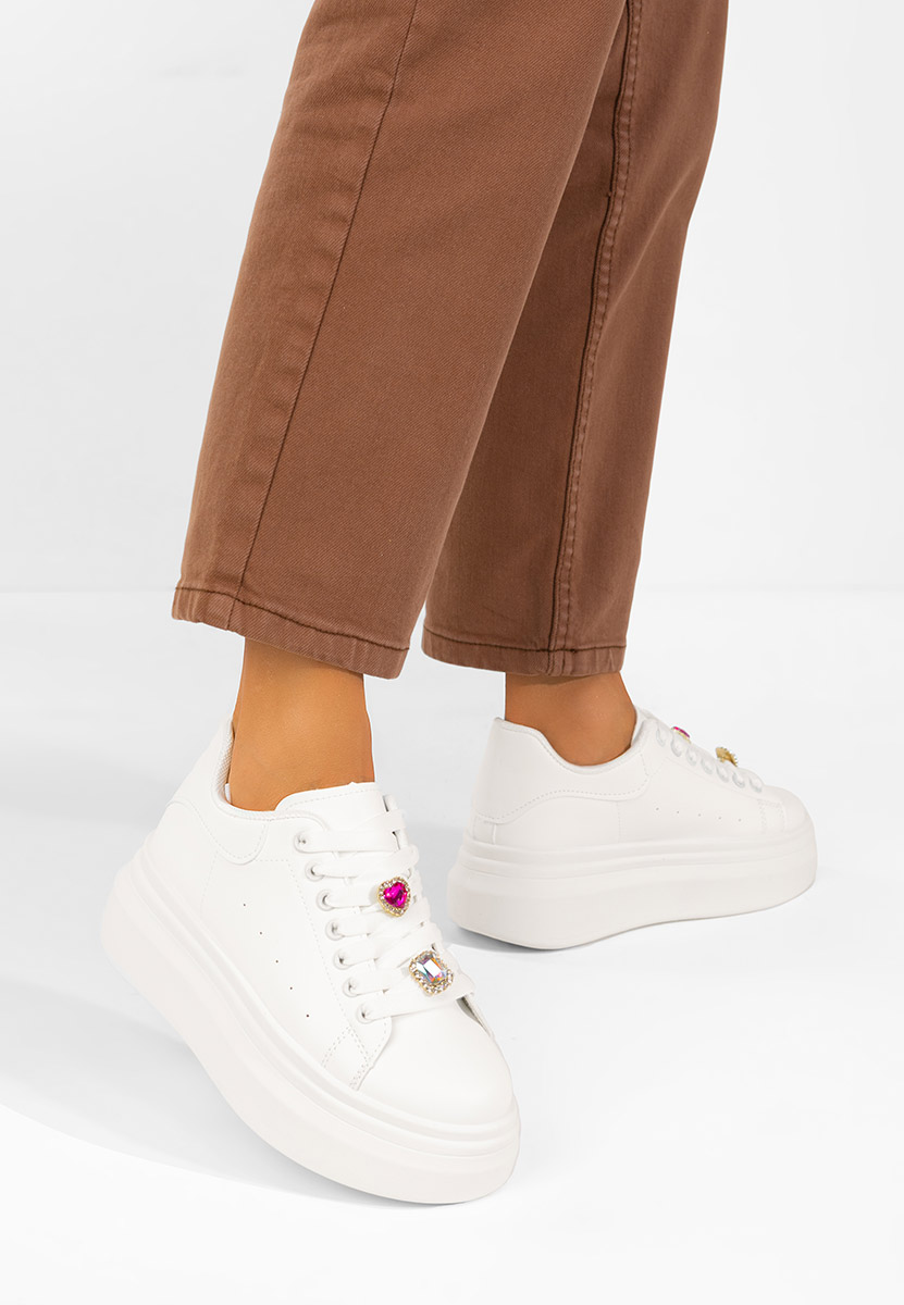 Sneakers cu platformă Delaina albi