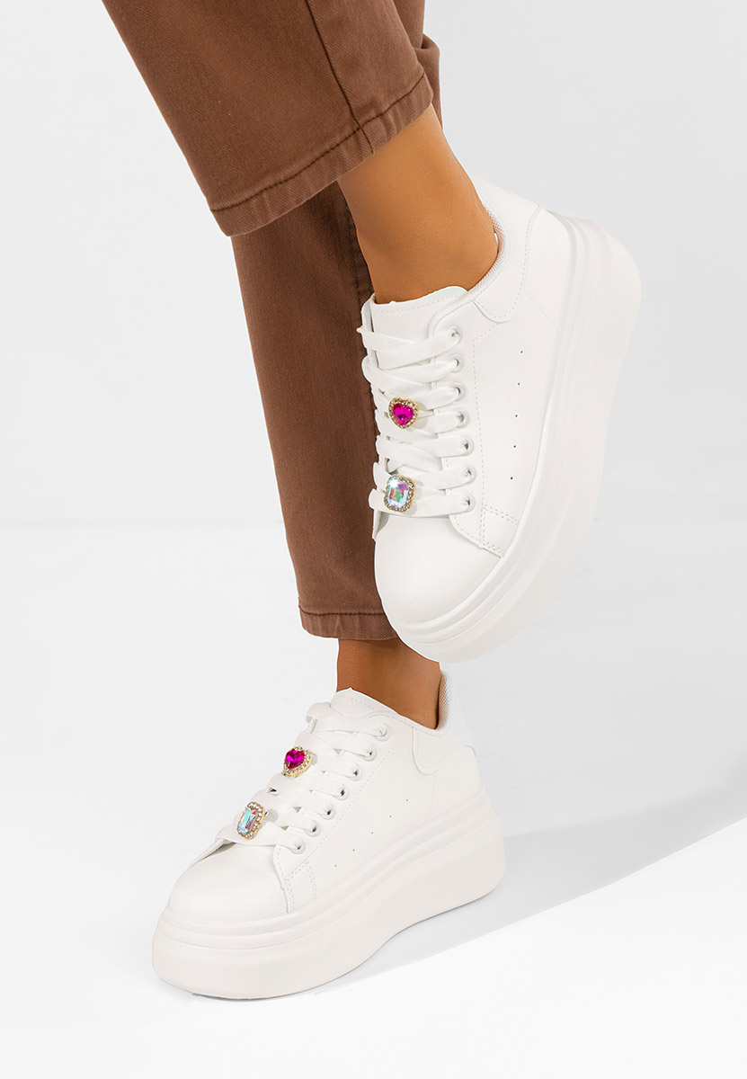 Sneakers cu platformă Delaina albi