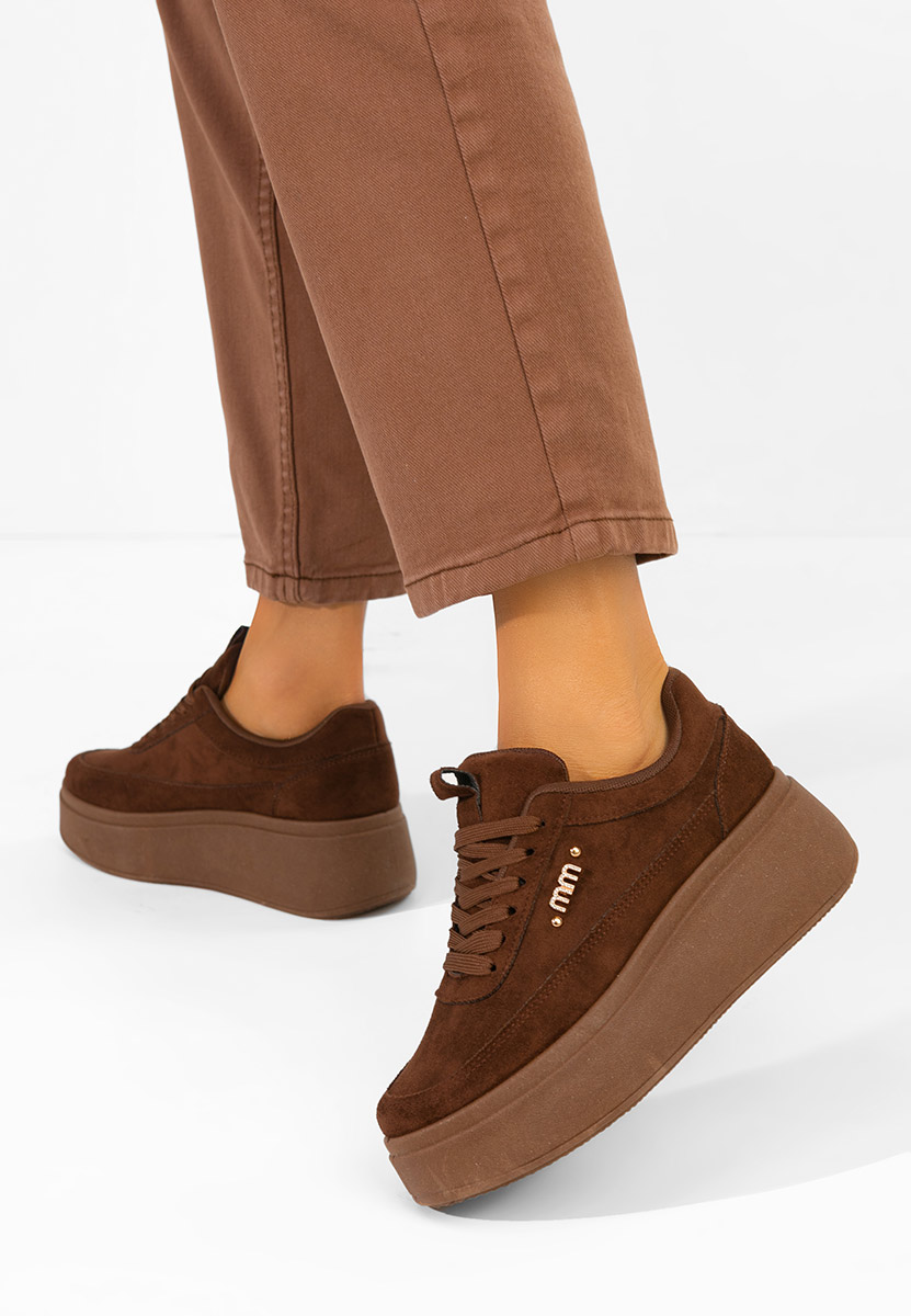 Sneakers cu platformă Misheya maro