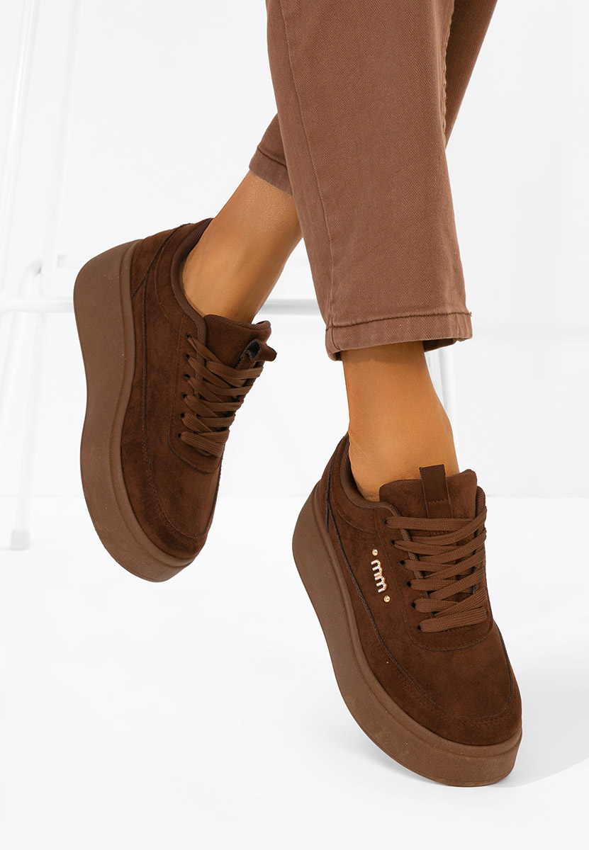 Sneakers cu platformă Misheya maro