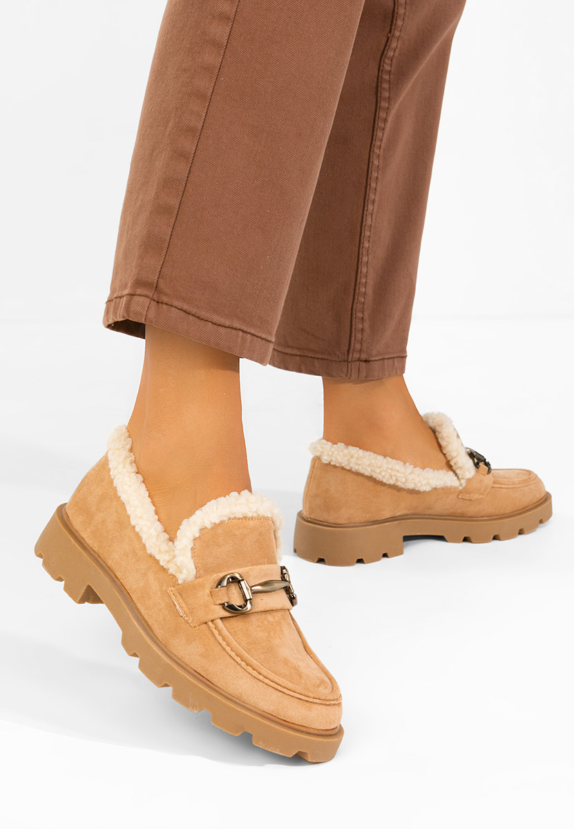 Mocasini dama Amiona camel