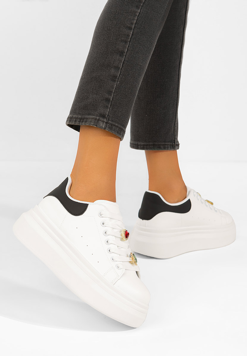Sneakers cu platformă Delaina V4 albi
