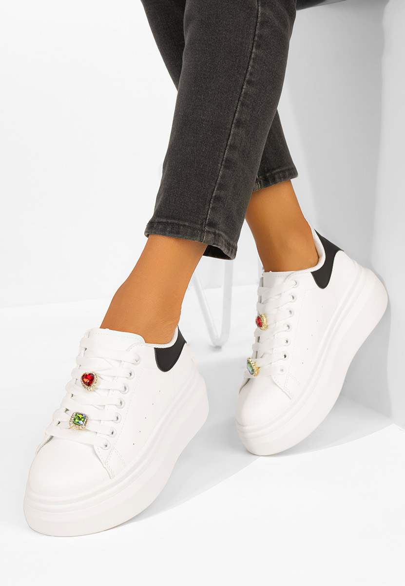 Sneakers cu platformă Delaina V4 albi