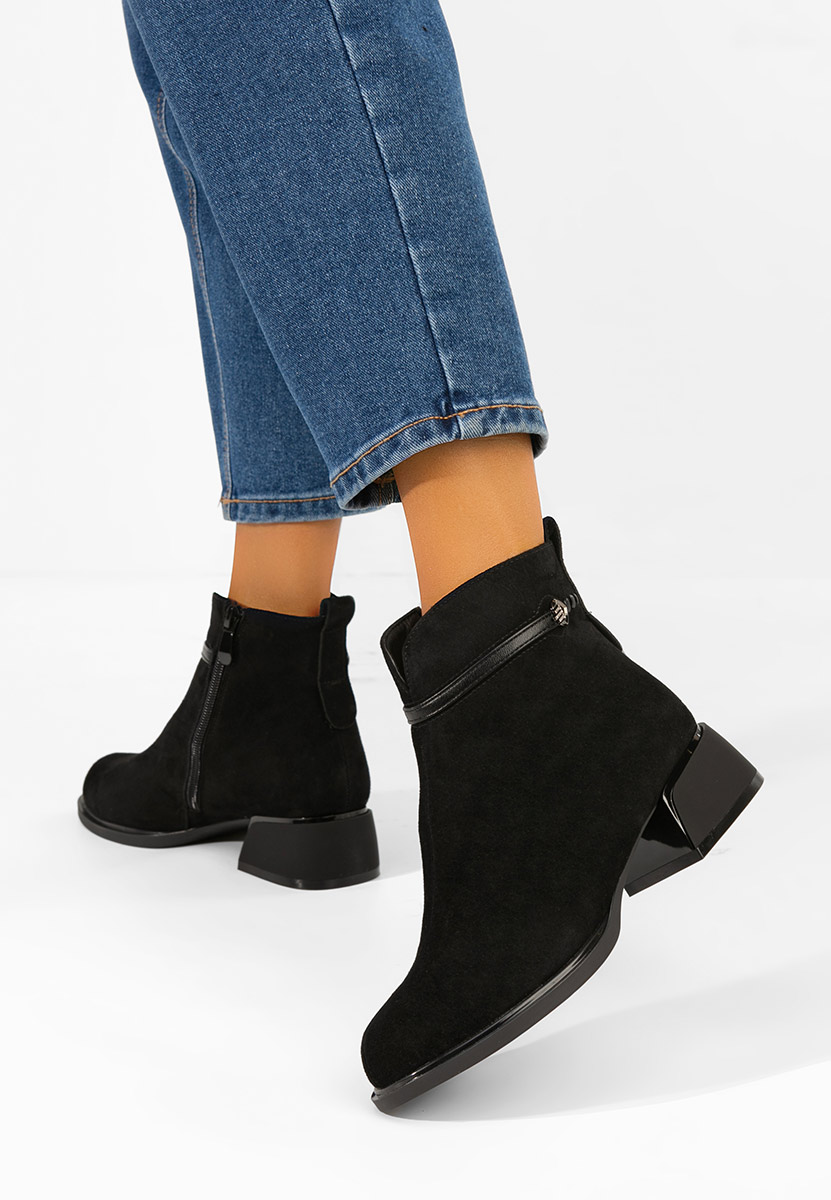 Botine dama piele Latifah negre