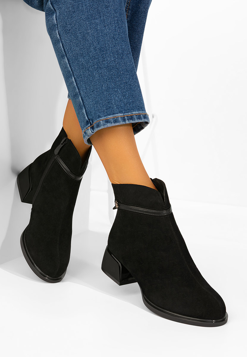 Botine dama piele Latifah negre