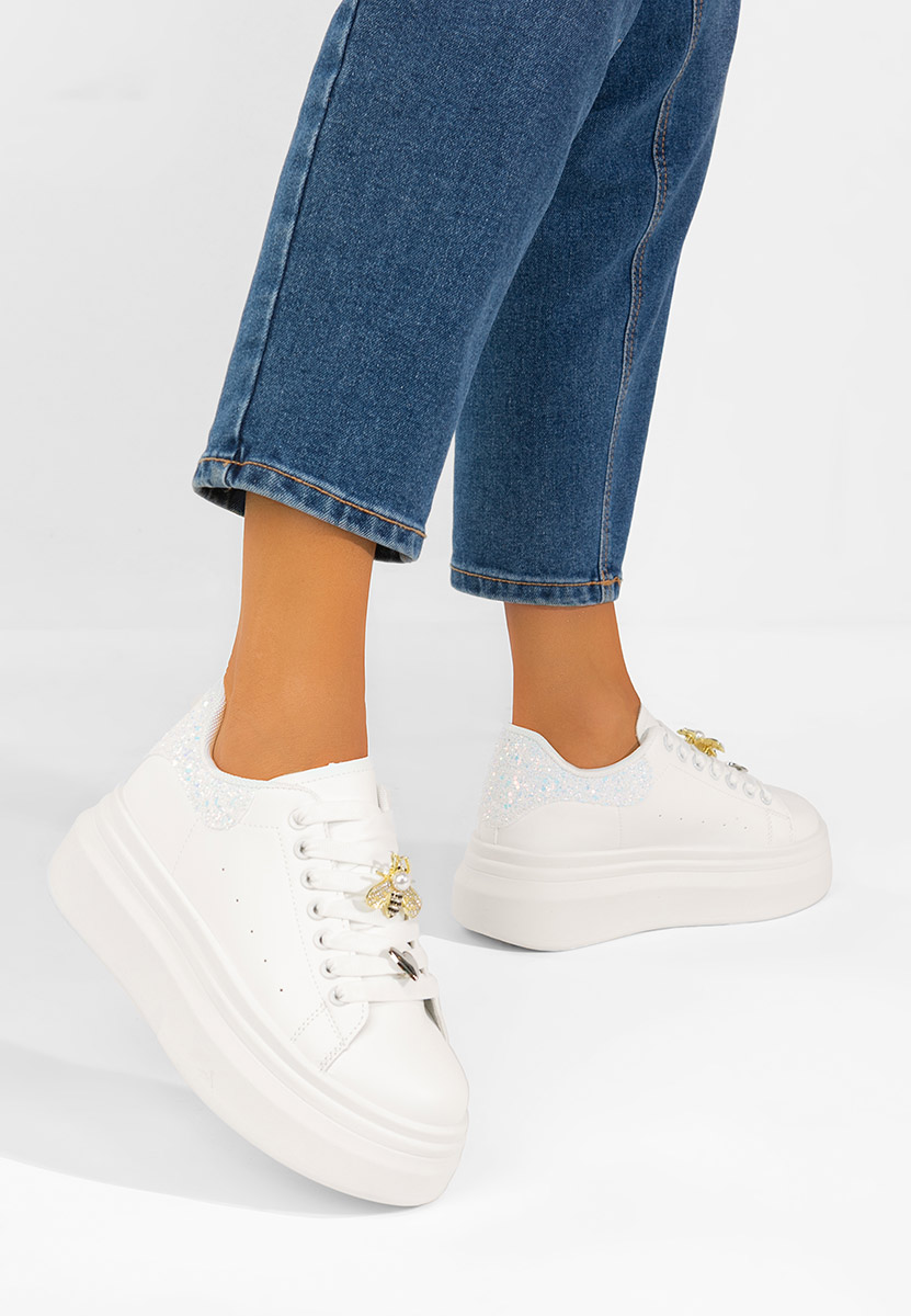 Sneakers cu platformă Medelia albi
