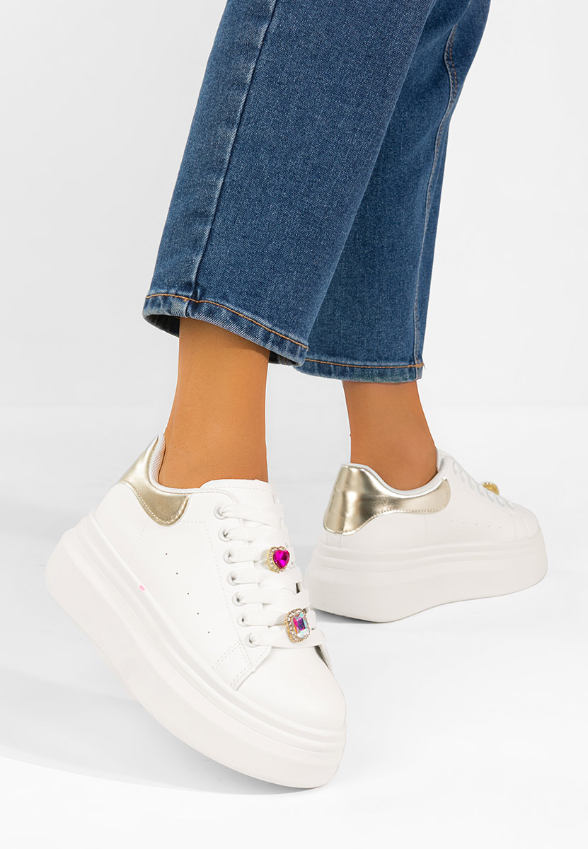 Sneakers cu platformă Delaina V3 albi
