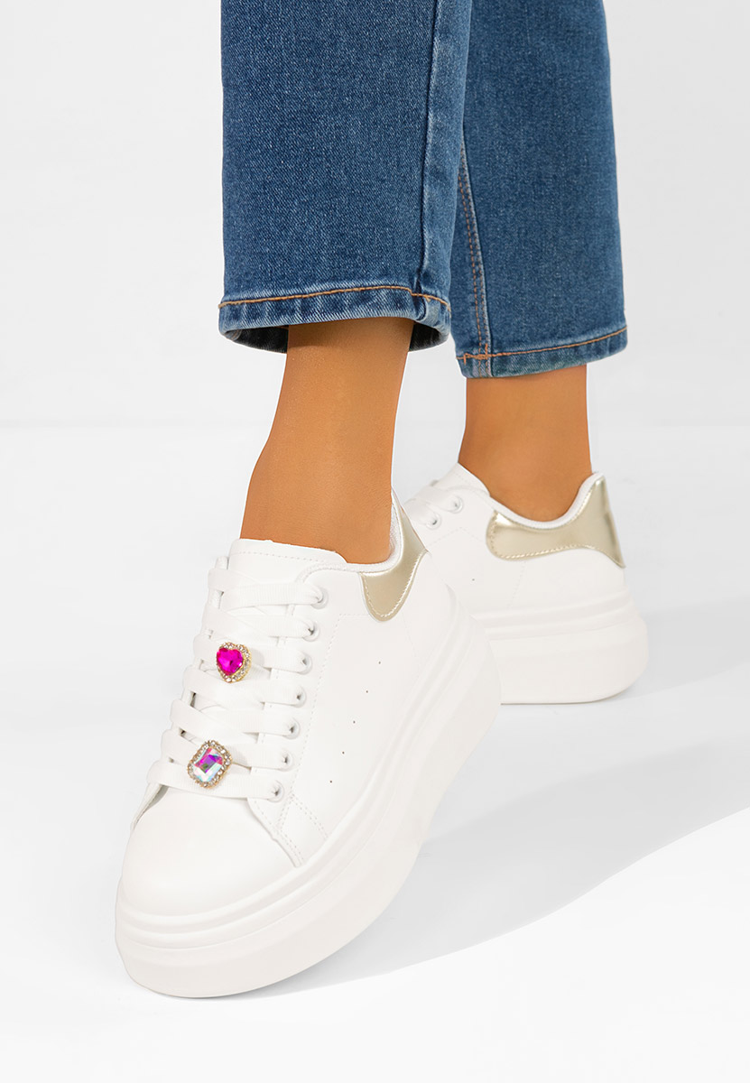 Sneakers cu platformă Delaina V3 albi