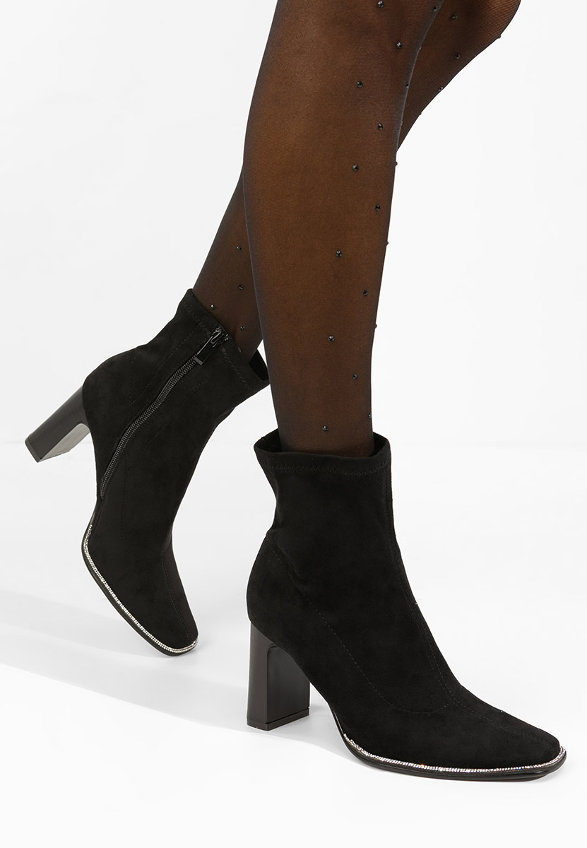 Botine cu toc gros Namelia negri