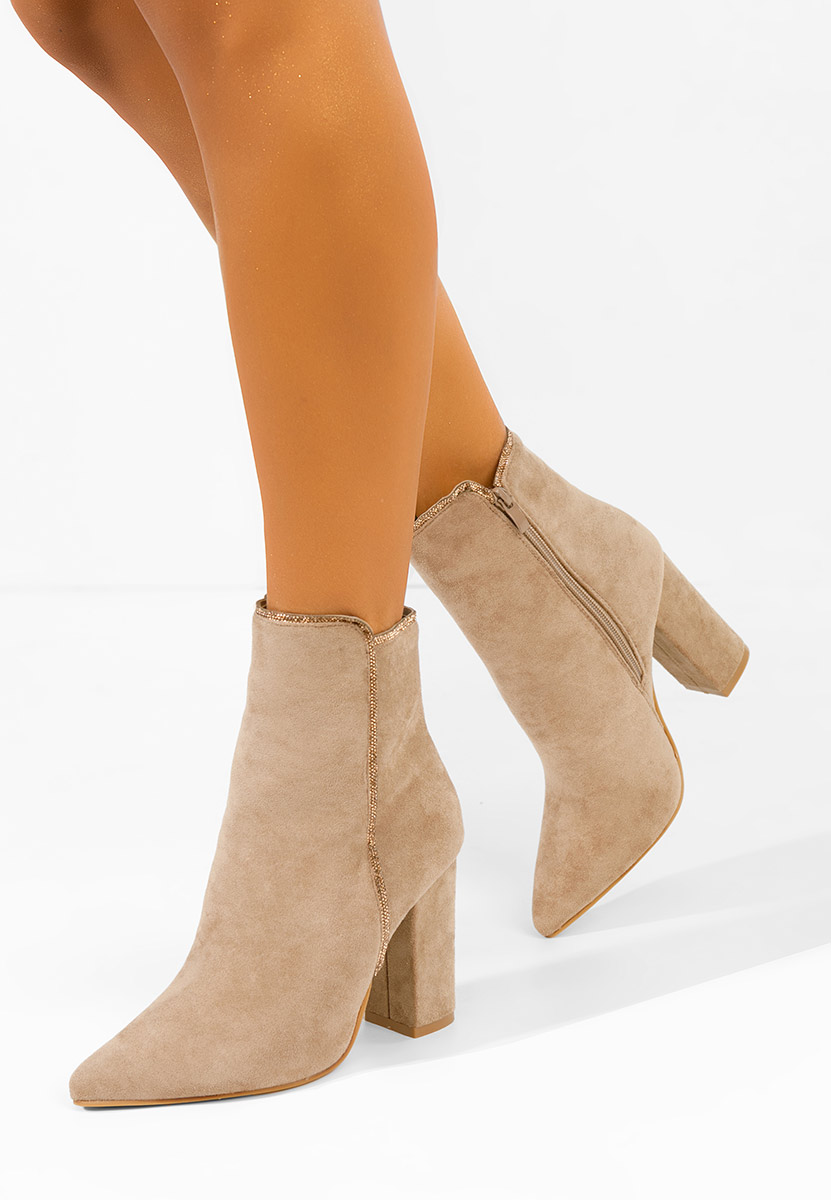 Botine elegante Sellenya kaki