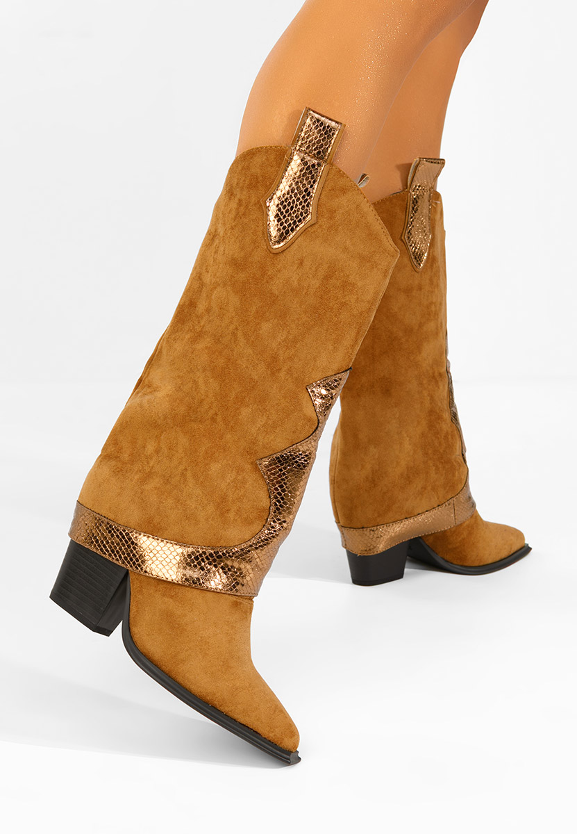 Cizme cowboy damă Nistora camel