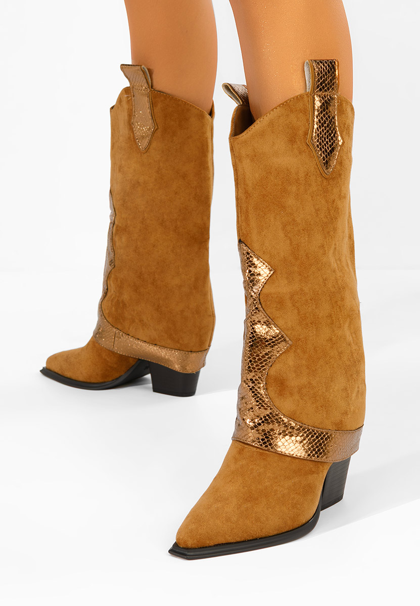 Cizme cowboy damă Nistora camel