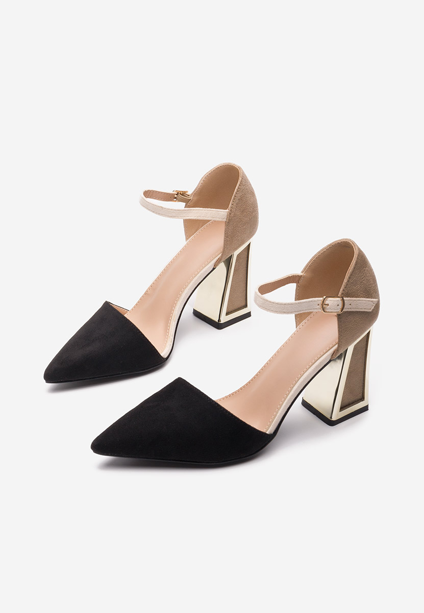 Pantofi cu toc gros Vivio negri