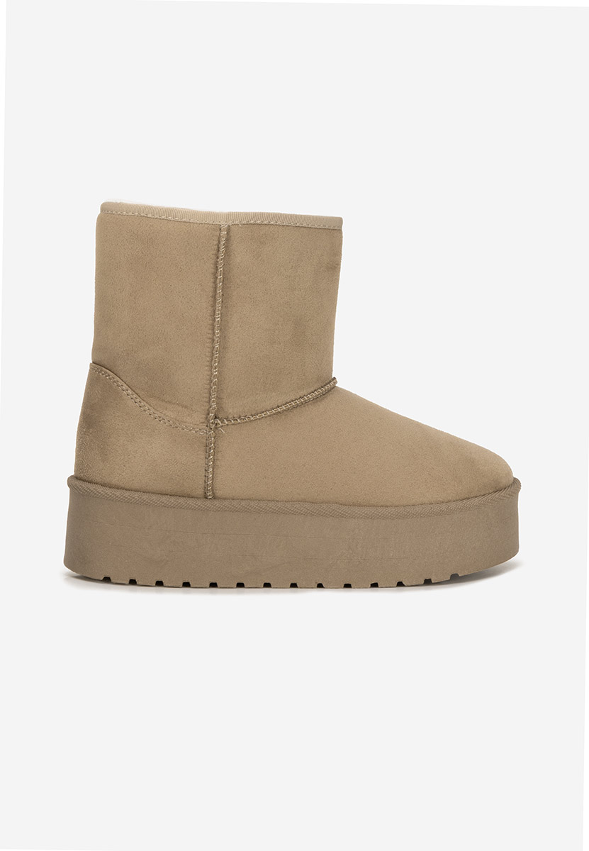 Cizme tip ugg Chrisia kaki