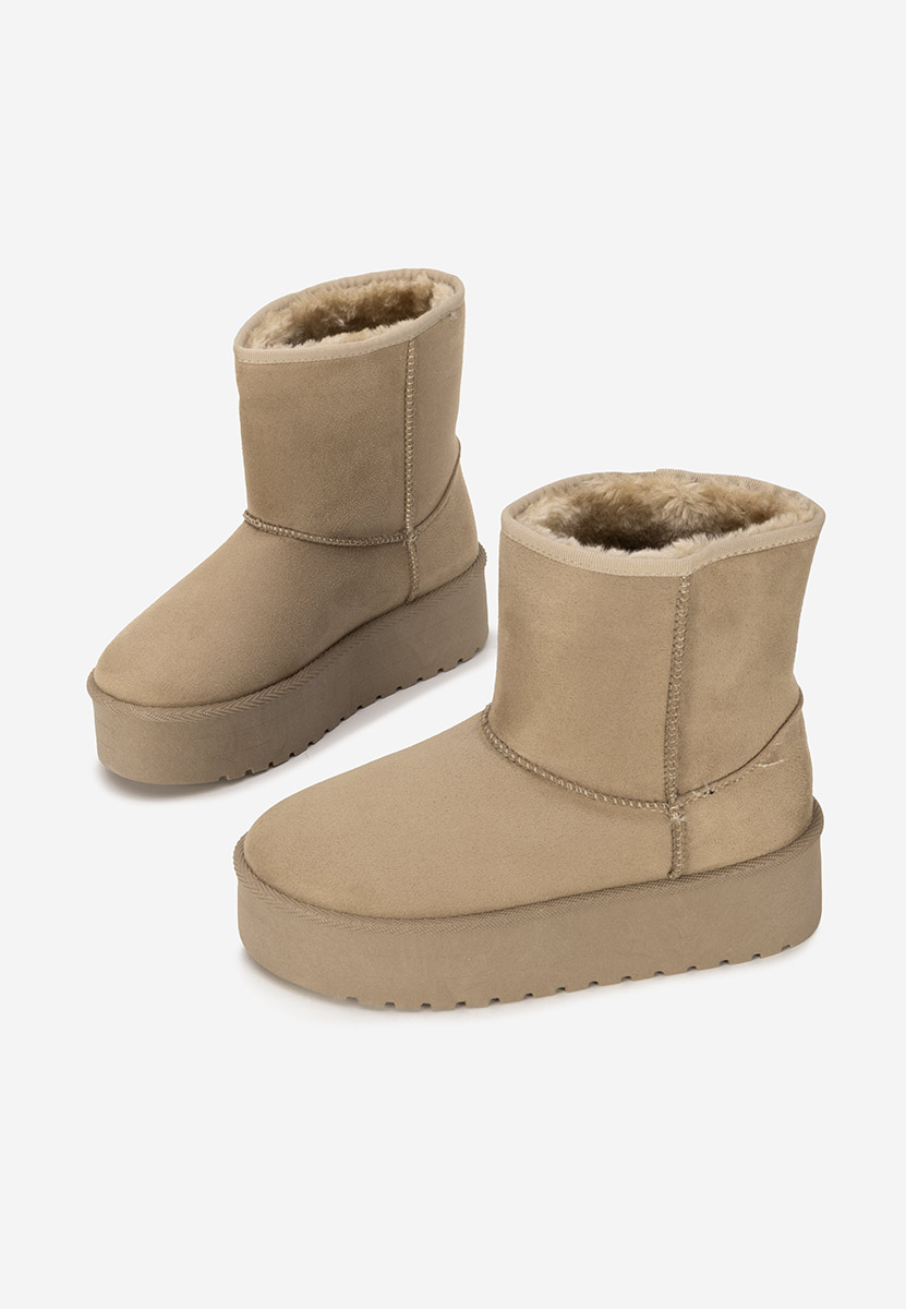 Cizme tip ugg Chrisia kaki