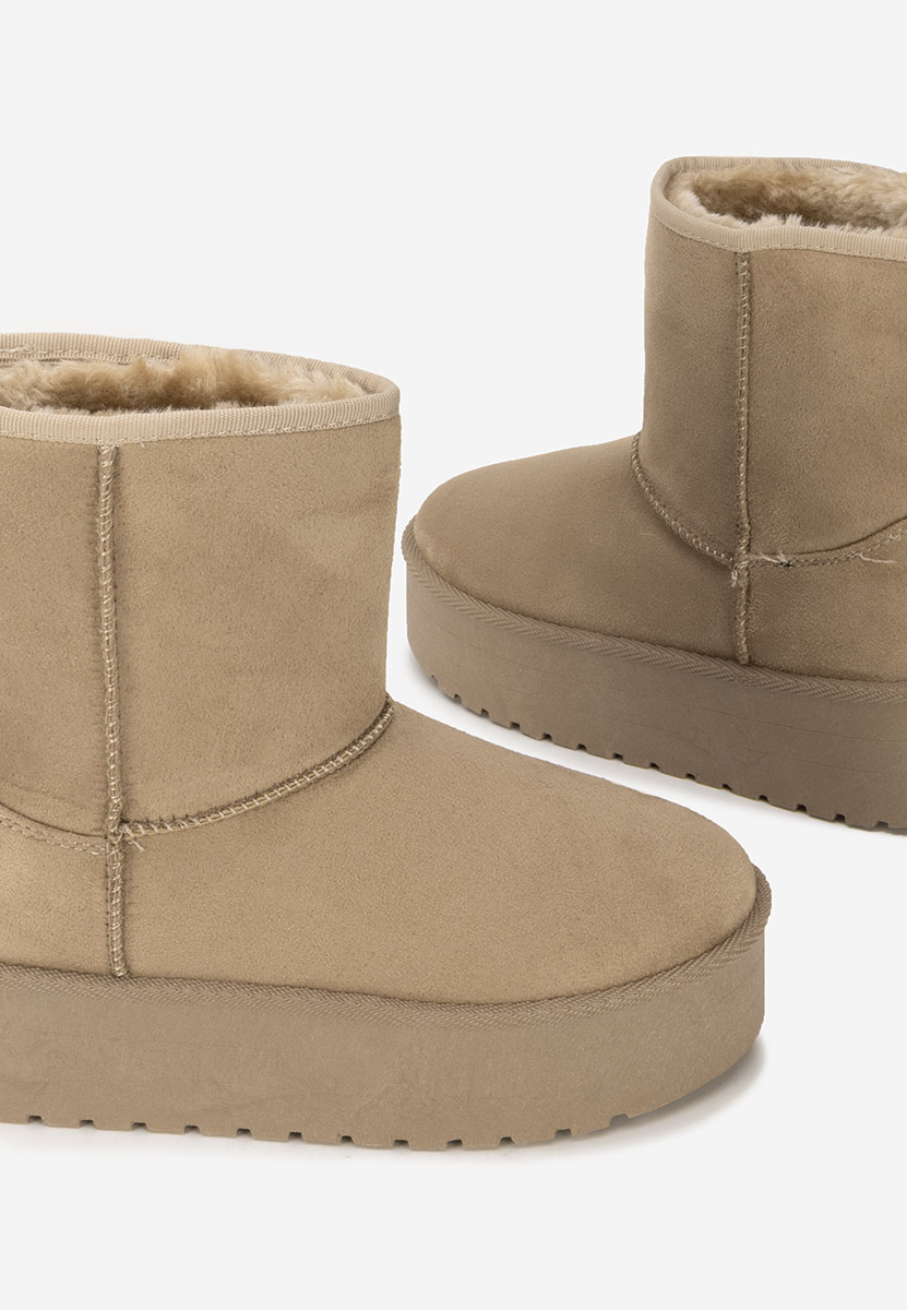 Cizme tip ugg Chrisia kaki