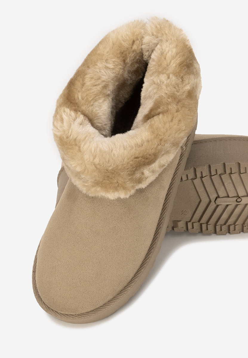 Cizme tip ugg Chrisia kaki