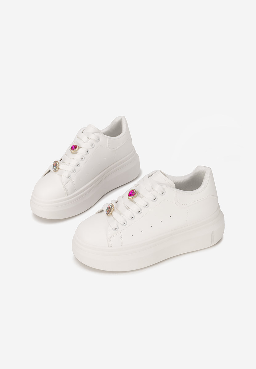 Sneakers cu platformă Delaina albi