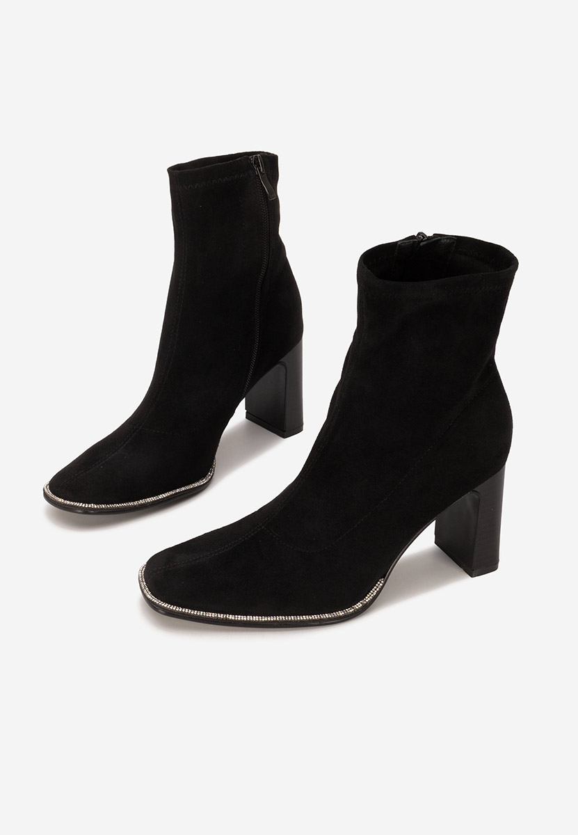 Botine cu toc gros Namelia negri