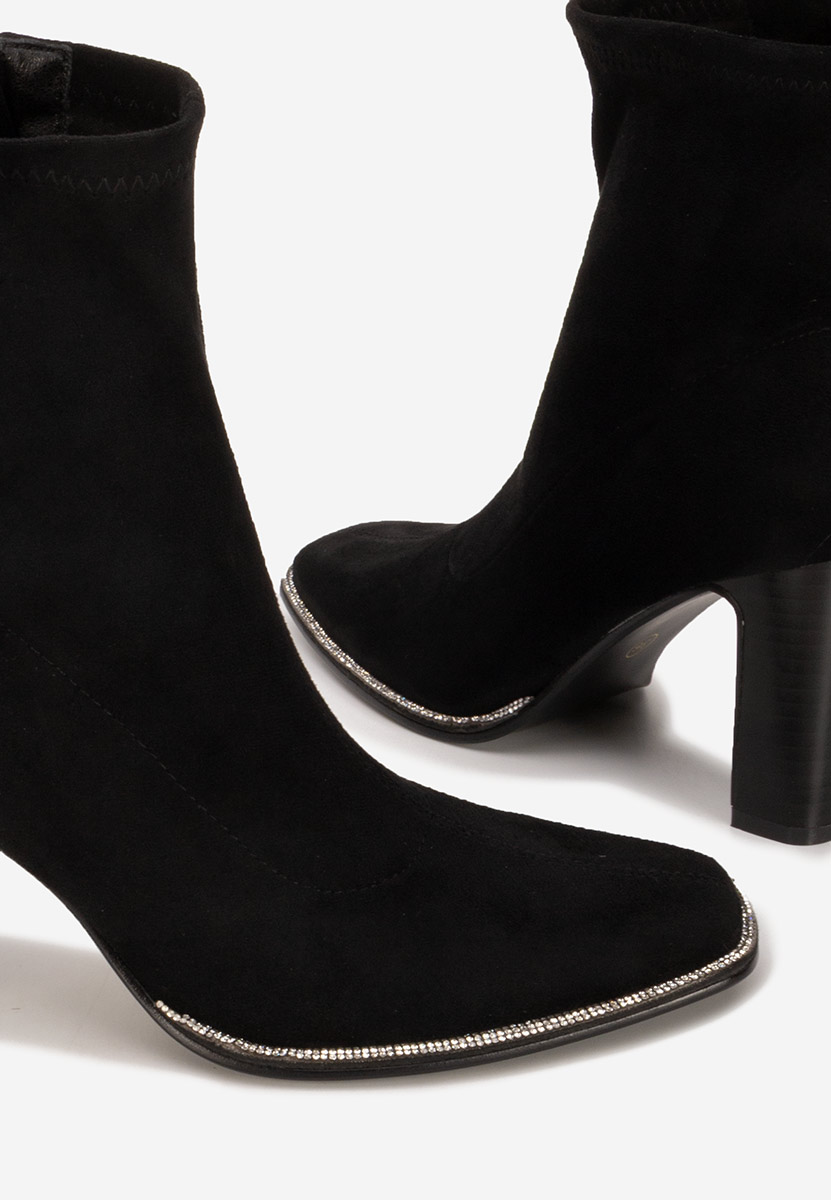 Botine cu toc gros Namelia negri