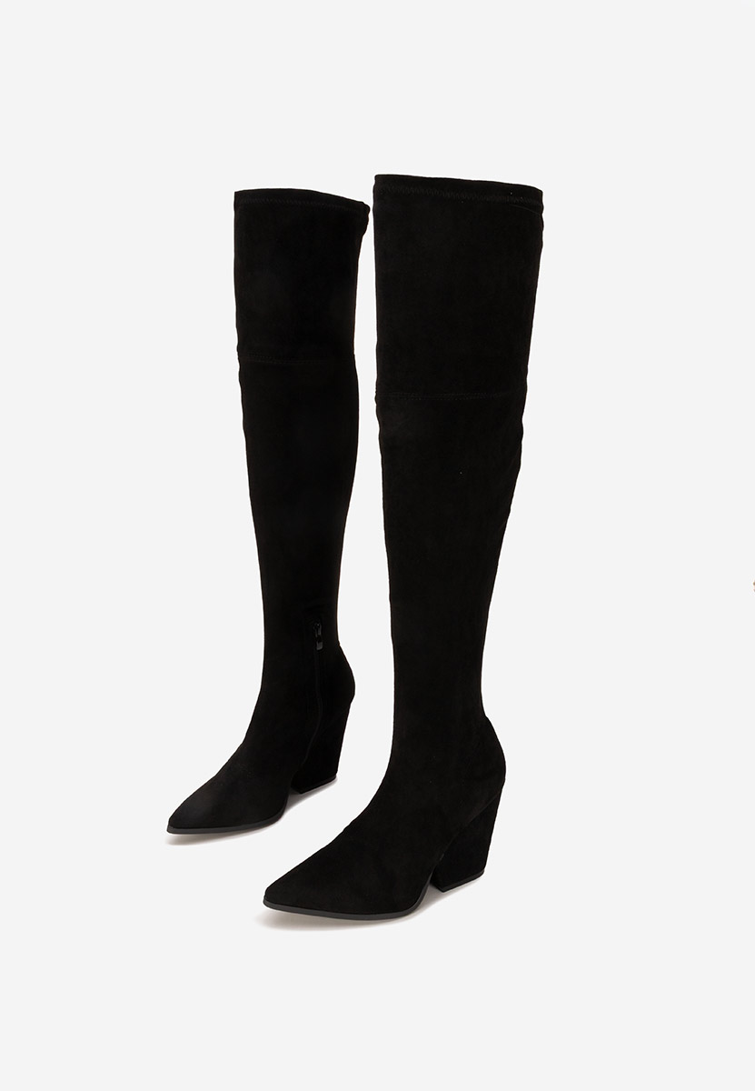 Cizme lungi peste genunchi Bridea negre