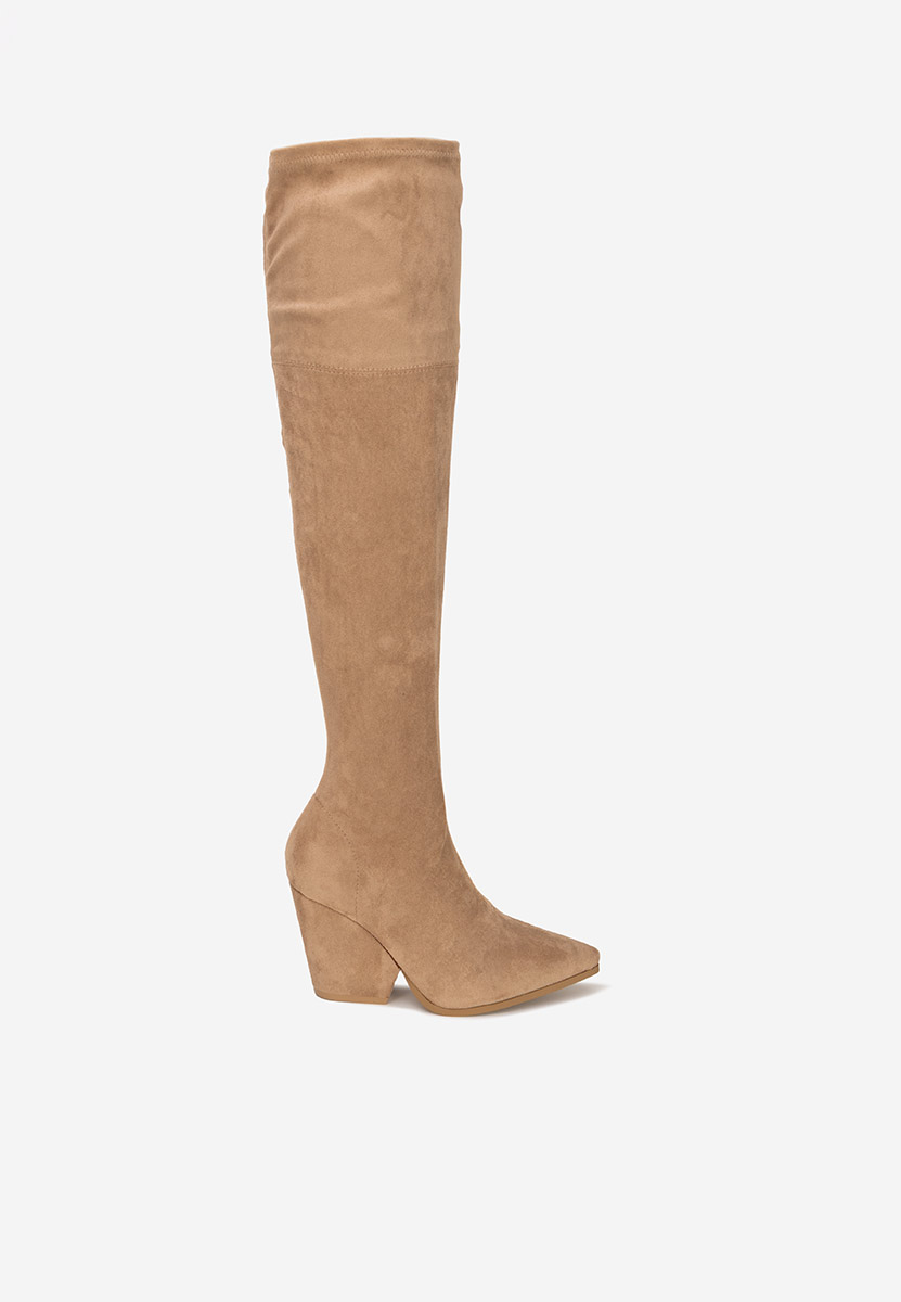 Cizme lungi peste genunchi Bridea kaki
