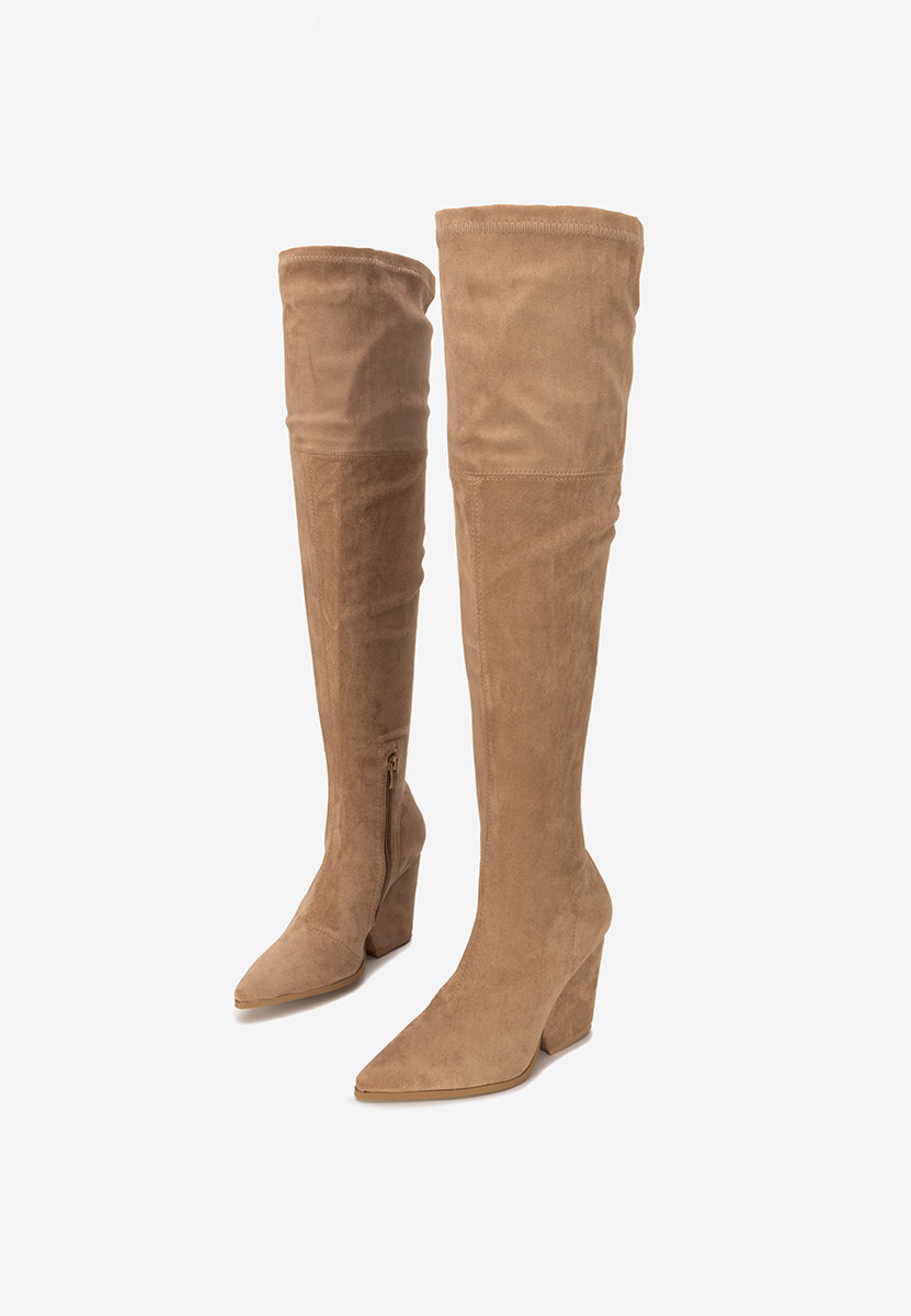 Cizme lungi peste genunchi Bridea kaki