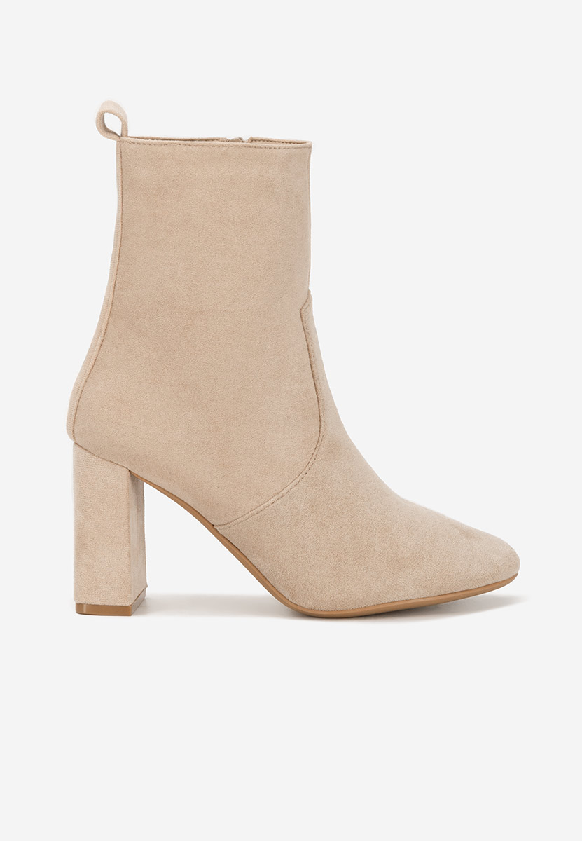 Botine cu toc gros Izarra bej