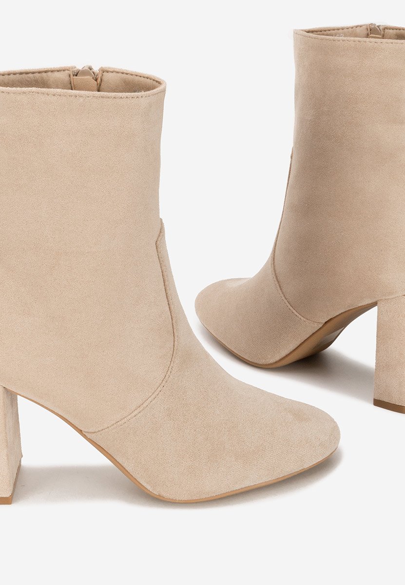 Botine cu toc gros Izarra bej