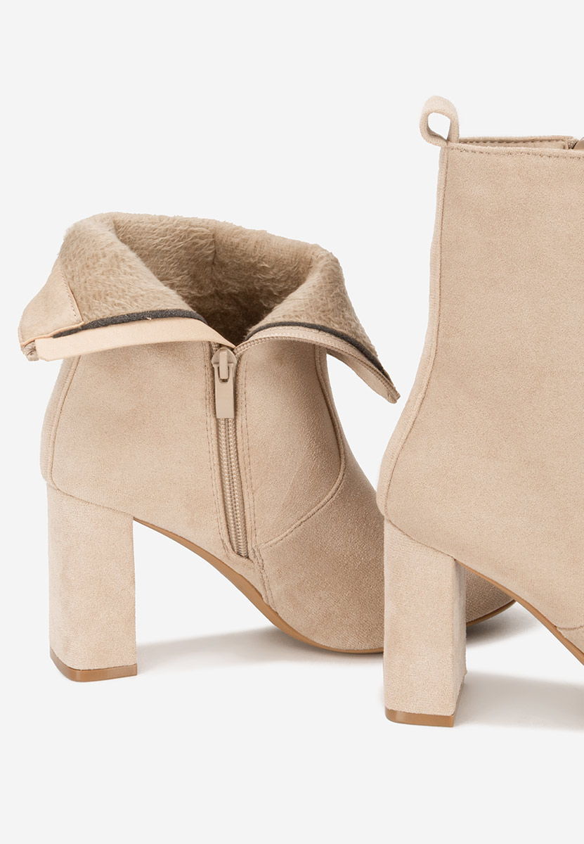 Botine cu toc gros Izarra bej