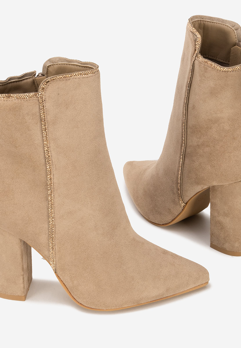 Botine elegante Sellenya kaki