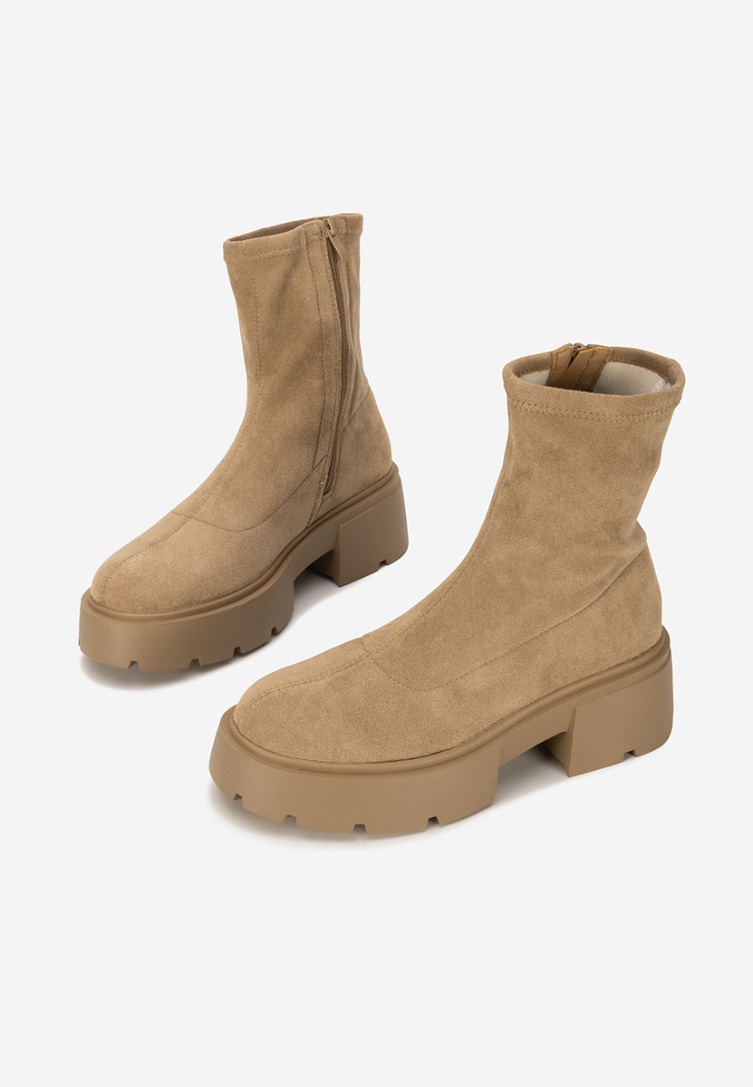 Cizme scurte dama Serafia kaki