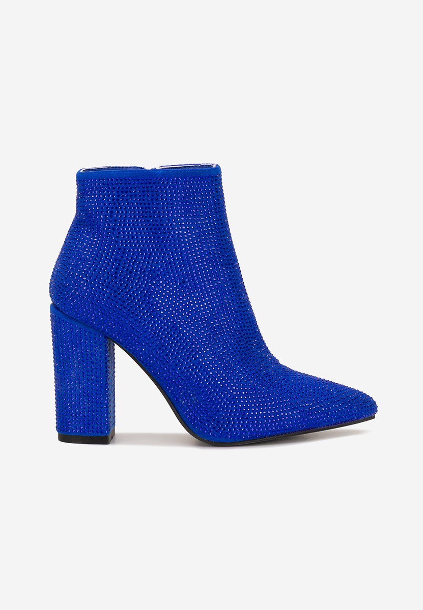 Botine cu toc gros Glira albastre