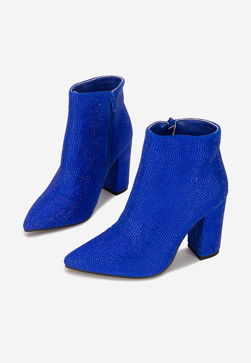 Botine cu toc gros Glira albastre