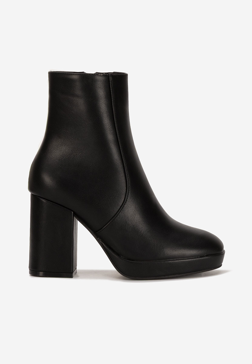 Botine cu toc gros Sylvana V2 negre