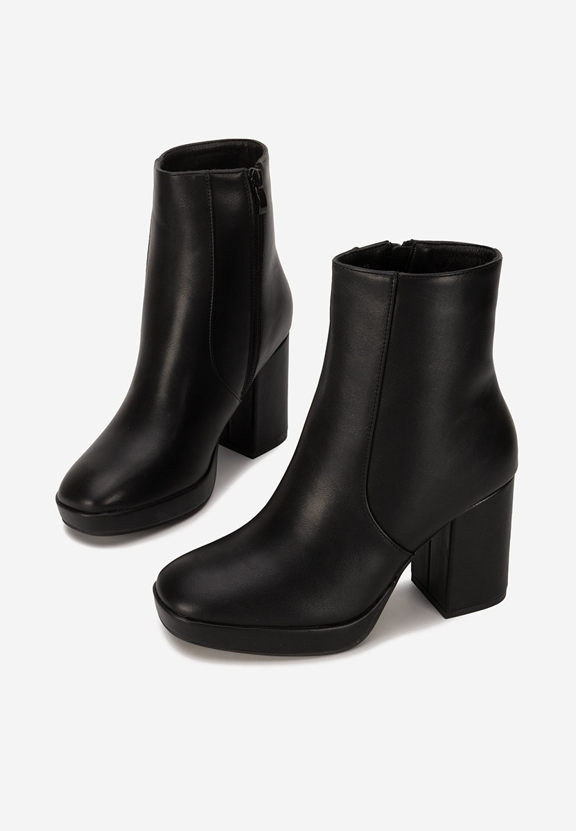 Botine cu toc gros Sylvana V2 negre