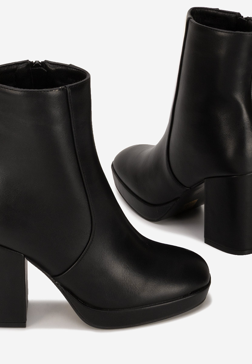 Botine cu toc gros Sylvana V2 negre